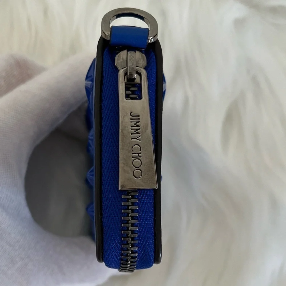 Jimmy Choo Regina Zip-around Card Wallet Dust Bag BNWOT Cobalt